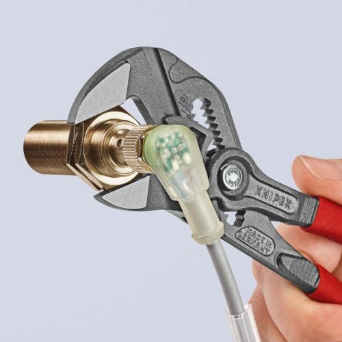 Knipex Pliers Wrench Plastic Coated Grey Atramentized 180mm 86 01 180